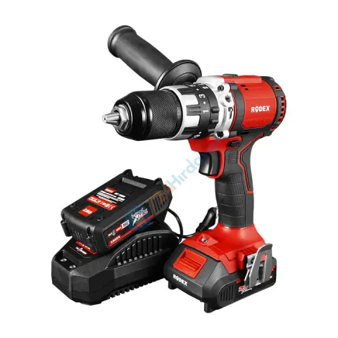 RODEX AKÜLÜ MATKAP 13MM KÖMÜRSÜZ DARBELİ 80NM 2 VİTES 20V 2X 2.0Ah ÇANTALI AKSESUARLI