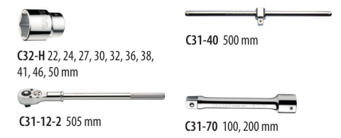 Ceta Form C30-14MH2 14 Parça 3/4’’ 6 Köşe Lokma Takımı