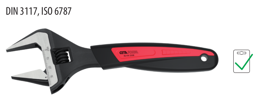 Ceta Form B21W-150B Kurbağacık Anahtar (Ekstra Geniş Çeneli) - 150 mm / 6''