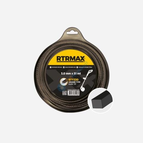 RTRMAX RTY330 Tırpan Misinası Siyah Kare 3.0 Mm*51M Rtrmax