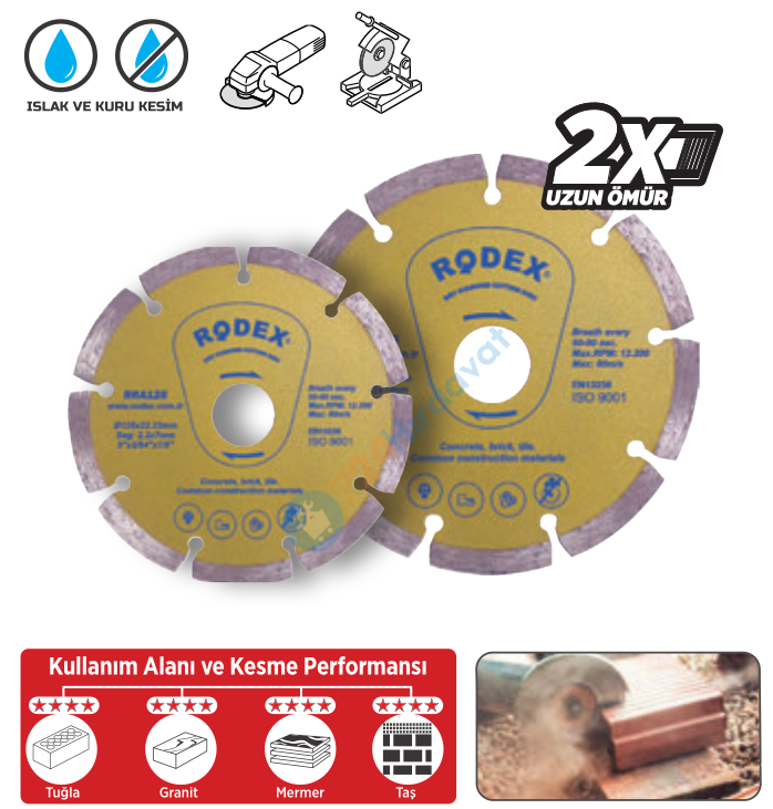 RODEX ELMAS KESME DİSKİ ÜNİVERSAL 230MM (5/10/50)