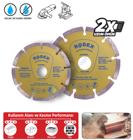 RODEX ELMAS KESME DİSKİ ÜNİVERSAL 230MM (5/10/50)