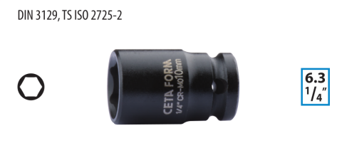 Ceta Form C52-H06 1/4'' 6 Köşe Havalı Lokma Anahtar - 6 mm