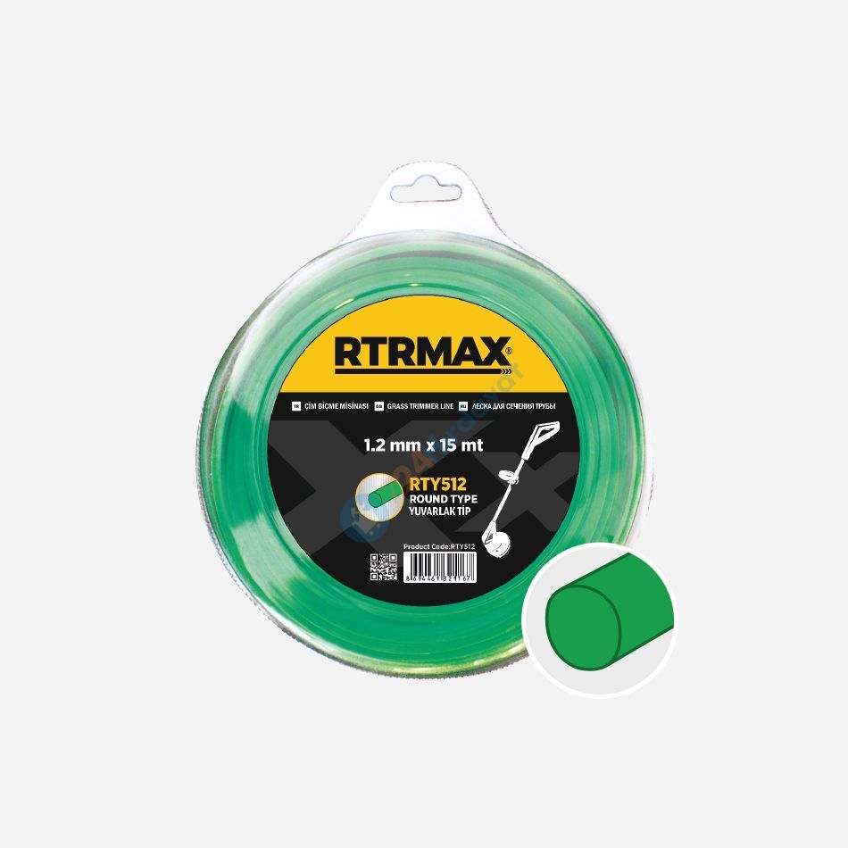 RTRMAX RTY540  Tırpan Misinası Yeşil Yuvarlak 3.0Mm*1100M Rtrmax