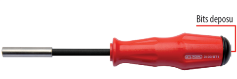 Ceta Form 3100/BT1 1/4'' Depolu Bits Tutucu Tornavida- 100 mm