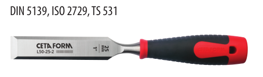 Ceta Form L50-12-2 Düz Iskarpela (Plastik Saplı) - 12 mm