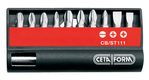 Ceta Form CB/ST111 11 Parça (Düz/Yıldız/Pozidriv)  Bits Uç Takımı - 1/4'' Bits Tutucu ile