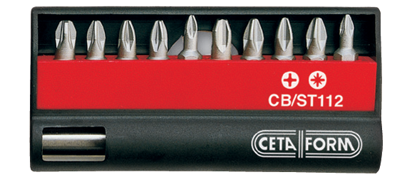 Ceta Form CB/ST112 11 Parça (Yıldız/Pozidriv)  Bits Uç Takımı - 1/4'' Bits Tutucu ile