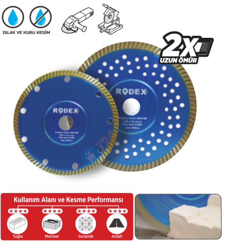RODEX ULTRA SLİM TURBO ELMAS TESTERE 180MM FLANŞSIZ (5/10/50)
