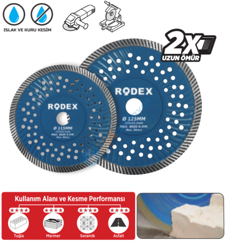 RODEX TURBORLU ELMAS DİSK 180MM FLANŞSIZ (5/10/50)