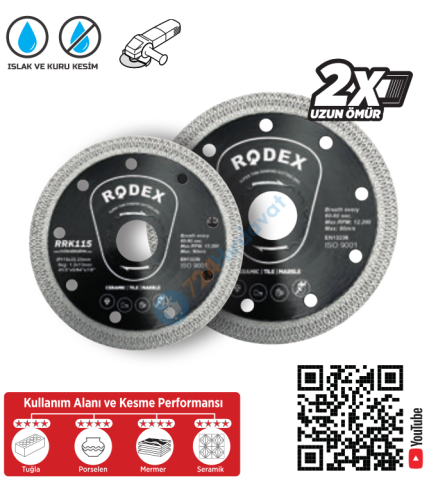 RODEX ULTRA SLIM ELMAS KESME DİSKİ 115MM (4/20/80)