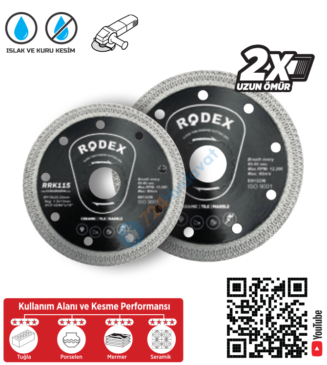 RODEX ULTRA SLIM ELMAS KESME DİSKİ 180MM (5/10/50)