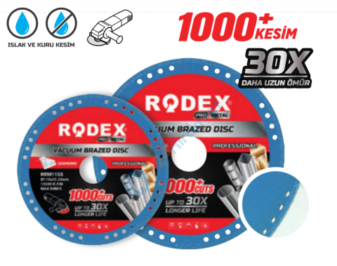 RODEX VAKUM KAYNAKLI ELMAS METAL KESME DİSKİ 125MM (10/10/100)