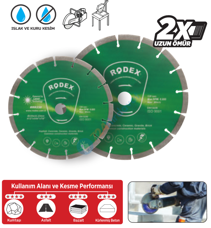 RODEX LAZER KAYNAKLI ELMAS TESTERE 400MM