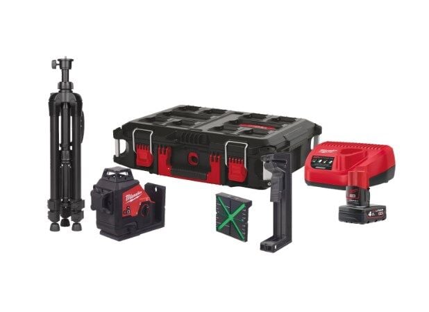 Milwaukee M12 3PLSKIT-401P M12™ yeşil 360° 3 DÜZLEM LAZER