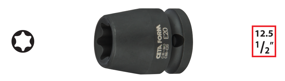 Ceta Form C66-E18 1/2'' Dış TORX Havalı Lokma Anahtar - E18
