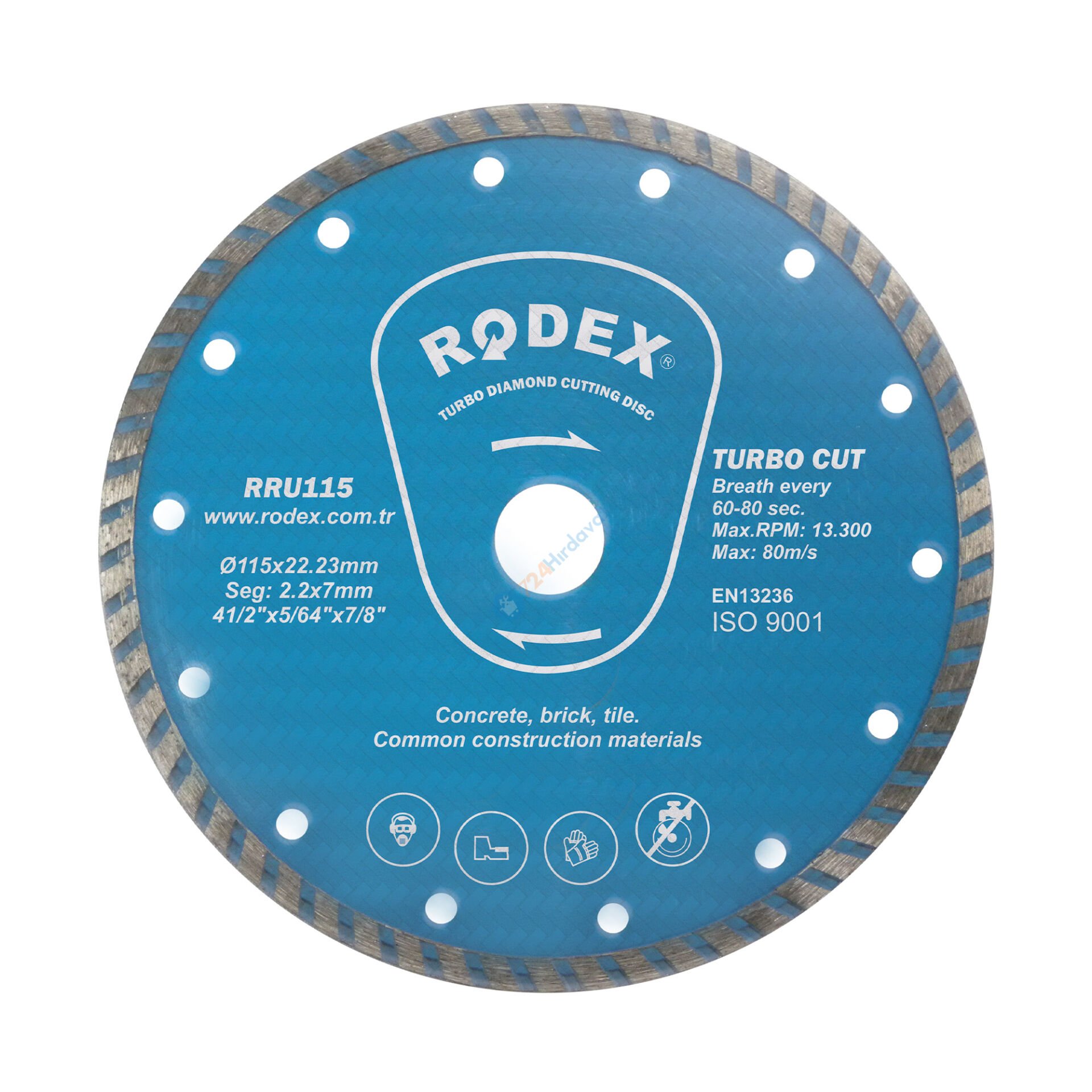 RODEX TURBO ELMAS KESME DİSKİ 115MM STANDART TİP (5/20/100)