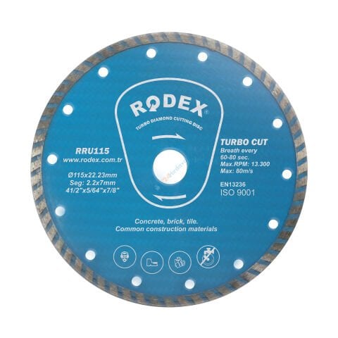 RODEX TURBO ELMAS KESME DİSKİ 180MM STANDART TİP (5/10/50)