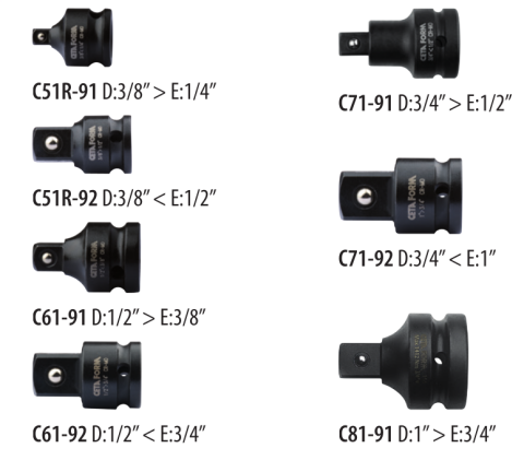 Ceta Form C61-90KIT7 7 Parça Havalı Lokma Adaptör Seti