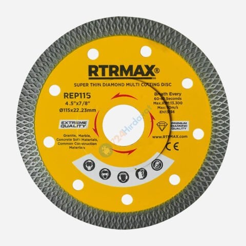 RTRMAX REP115 115 Çapraz Dişli Hassas Kesim Elmas Testere İnce Rtrmax