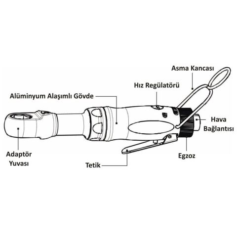 Gison Gp-854J Adaptörlü Havalı Cırcır Kolu - GP854J