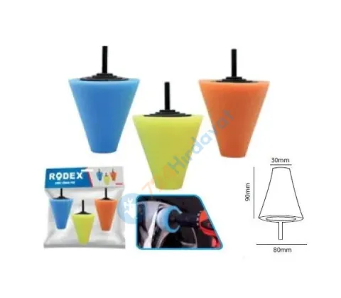 RODEX KONİK SÜNGER METAL PARLATMA SETİ 3PCS/SET