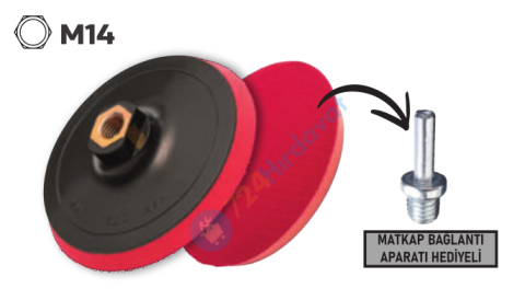 RODEX 115MM CIRTLI ZIMPARA TABANI + 5 ADET DAİRE CIRT ZIMPARA (100)