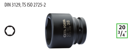 Ceta Form C72-H50 3/4'' 6 Köşe Havalı Lokma Anahtar - 50 mm