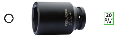 Ceta Form C74-H32 3/4'' 6 Köşe Derin Havalı Lokma Anahtar - 32 mm