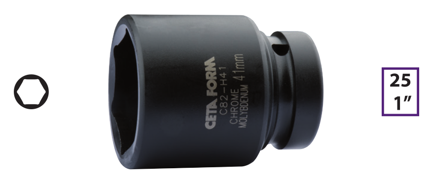 Ceta Form C82-H27 1'' 6 Köşe Havalı Lokma Anahtar - 27 mm