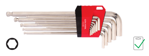 Ceta Form LT12/900 12 Parça Topbaşlı L Allen Anahtar Takımı (Uzun Tip)