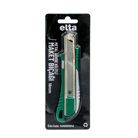 Elta Metal Gövde Kilitli Maket Bıçağı 18 mm