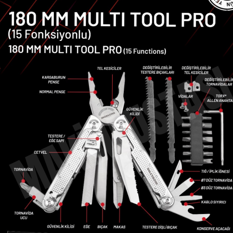 İzeltaş Multitool Pro 15 Fonksiyonlu 180 mm