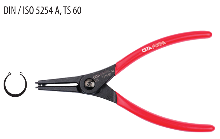 Ceta Form E65-44-0140/0 Dış Segman Pensesi /Düz Uç-Yaylı - 140 mm (3-10 mm)