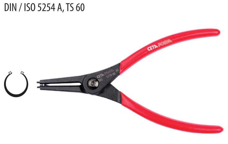 Ceta Form E65-44-0310 Dış Segman Pensesi /Düz Uç-Yaylı - 310 mm (85-140 mm)