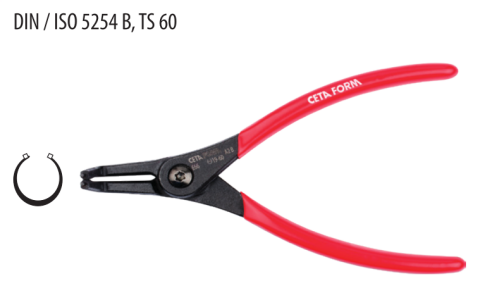 Ceta Form E66-44-0225 Dış Segman Pensesi /Eğri Uç-Yaylı - 225 mm (40-100 mm)