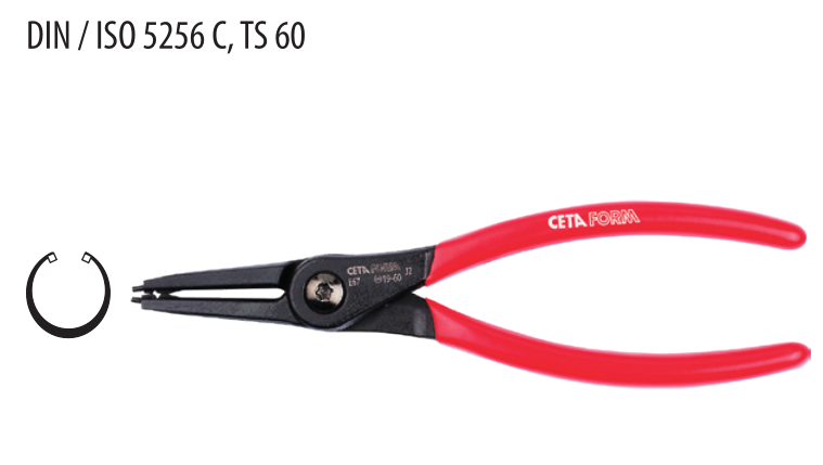 Ceta Form E67-44-0140 İç Segman Pensesi /Düz Uç-Yaysız - 140 mm (10-25 mm)