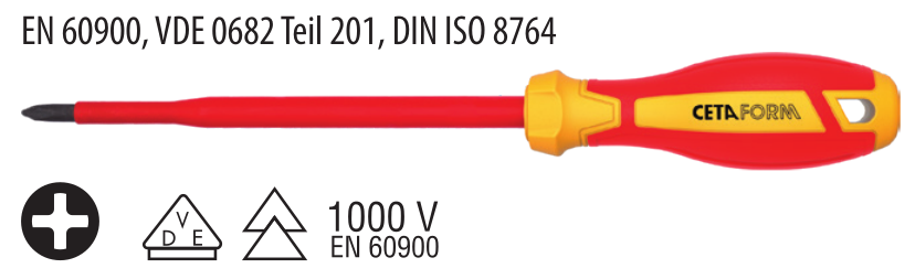 Ceta Form G02-003-150 C-PLUS 1000V Yıldız Uçlu Tornavida (VDE) - PH3 x 150 mm