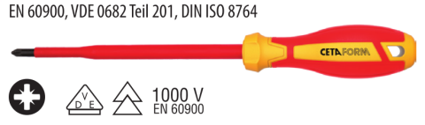 Ceta Form G03-002-150 C-PLUS 1000V Pozidriv Uçlu Tornavida (VDE) - PZ2 x 150 mm