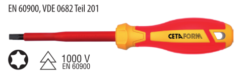 Ceta Form G04-010-100 C-PLUS 1000V TORX Uçlu Tornavida (VDE) - T10x100 mm