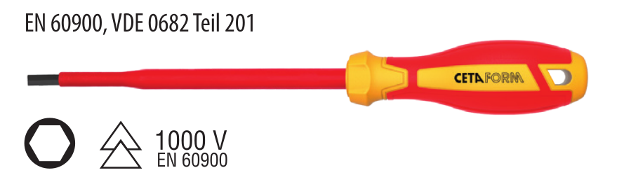 Ceta Form G06-050-080 C-PLUS 1000V Allen Uçlu Tornavida (VDE) - 5x80 mm