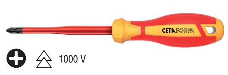 Ceta Form G02S-001-080 C-PLUS Slimline 1000V Yıldız Uçlu Tornavida - PH1 x 80 mm
