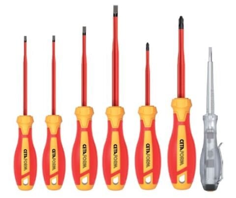 Ceta Form G99-702S 7 Parça C-PLUS Slimline 1000V Tornavida Takımı - Düz/PZ