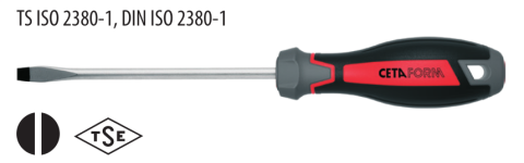 Ceta Form F10-100-200 C-PLUS Düz Uçlu Tornavida (Atölye Tipi) - 10 x 200 mm