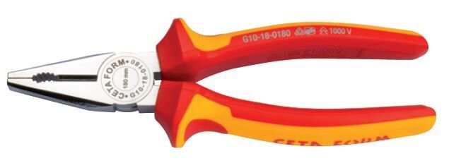 Ceta Form G10-18-0200 200 mm 1000V Kombine Pense - Parlak Krom  (VDE)