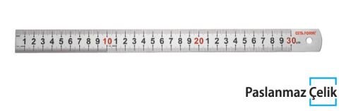 Ceta Form P15-030 Çelik Cetvel (Paslanmaz Çelik) - 30 cm