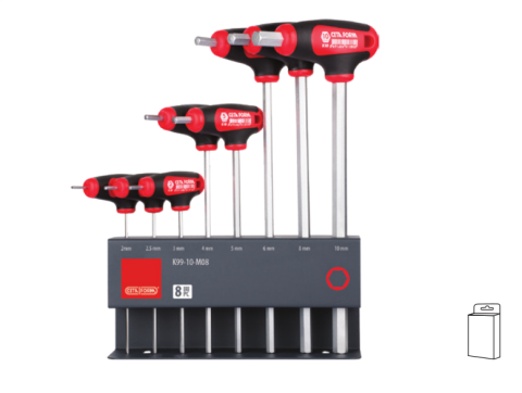 Ceta Form K99-10-M08 8 Parça T Saplı Allen Anahtar Takımı (Metal Stand ile)