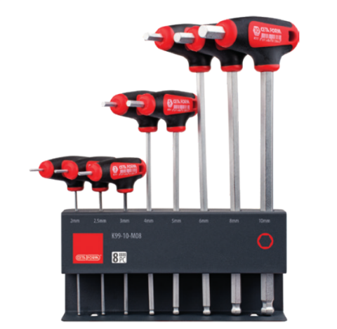 Ceta Form K99-11-M08 8 Parça T Saplı Topbaşlı Allen Anahtar Takımı (Metal Stand ile)