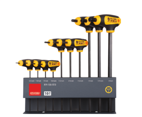 Ceta Form K99-10A-M10 10 Parça T Saplı Allen Anahtar Takımı - SAE (Metal Stand ile)