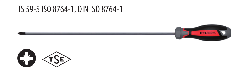 Ceta Form F17-001-300 C-PLUS Pozidriv Uçlu Tornavida (Ekstra Uzun Süngü)- PZ1 x 300 mm
